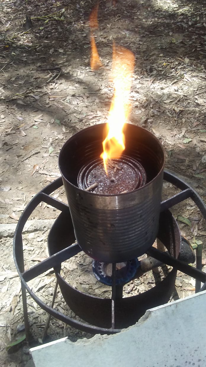 making charcoal