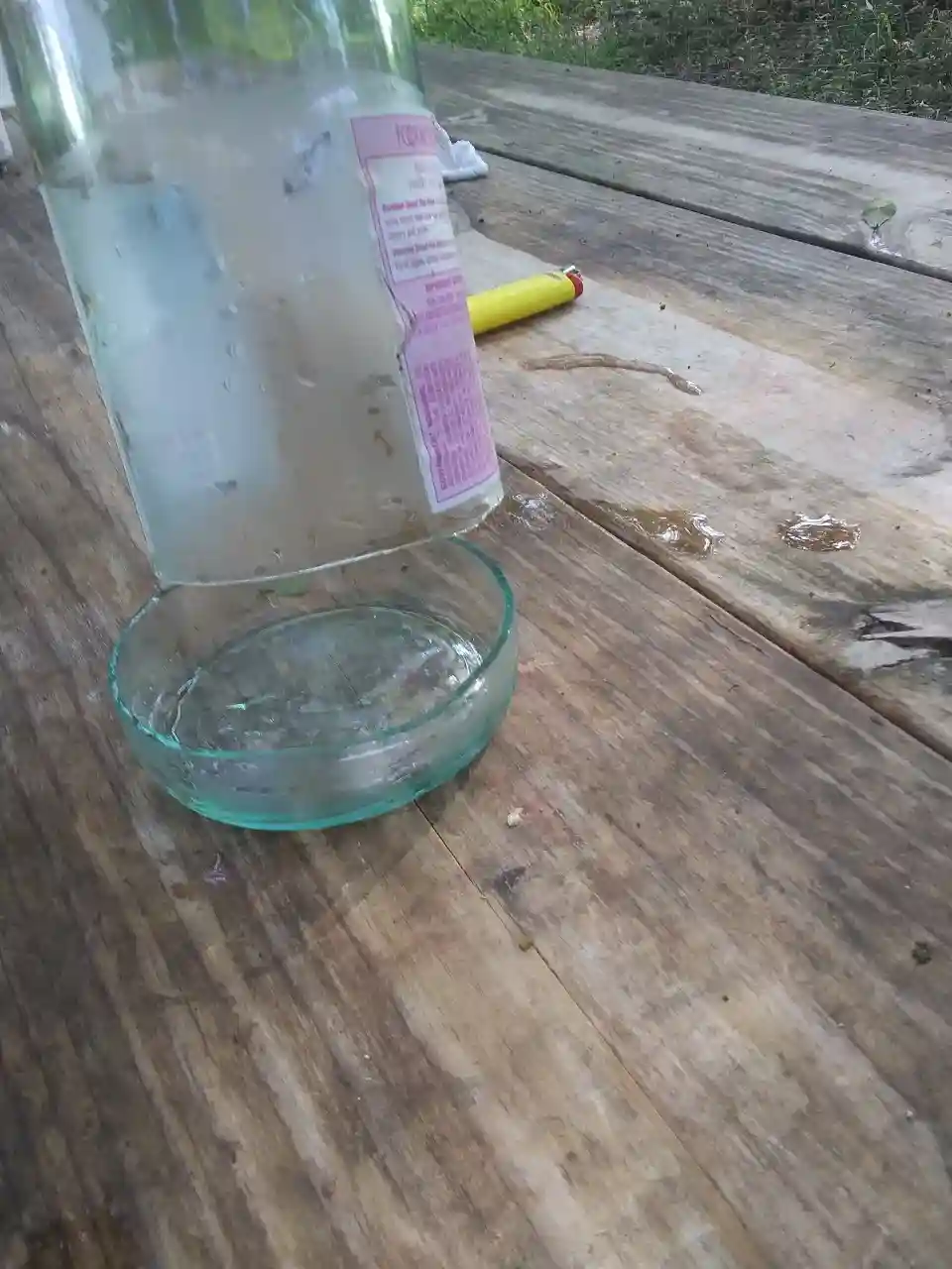 cut wine bottle