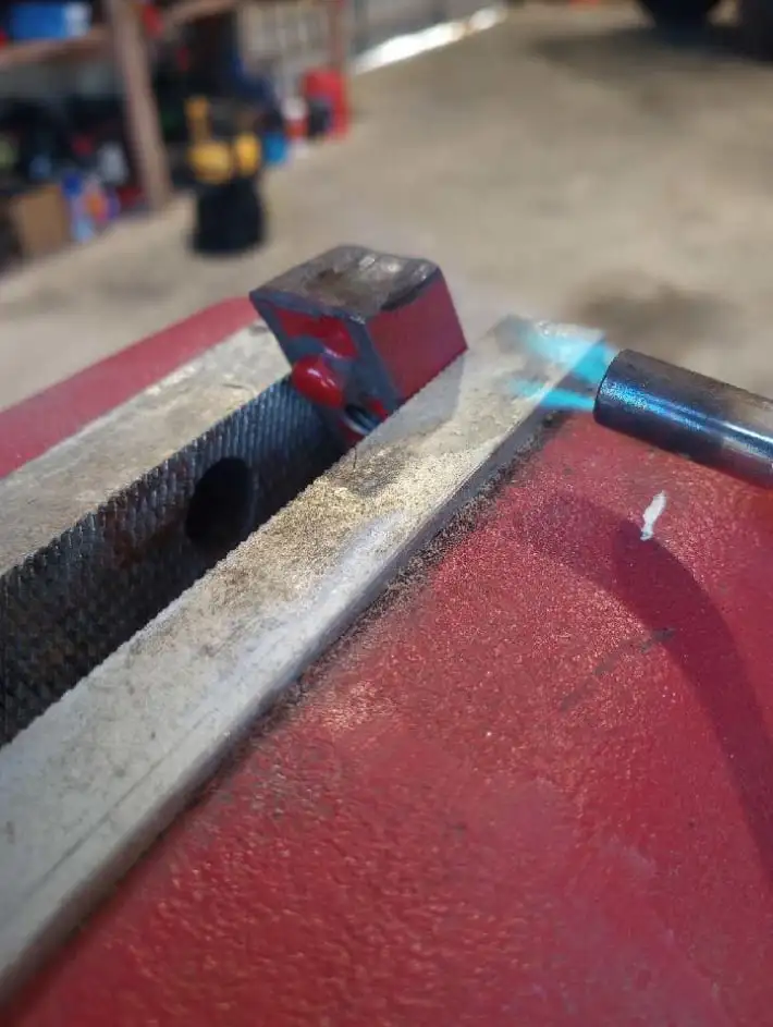 heating roller block with torch