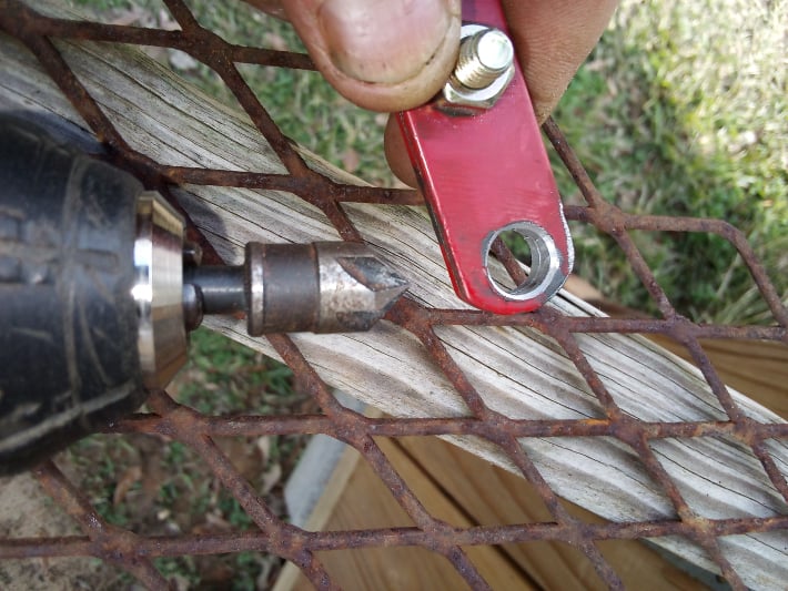 cleaning oversized axle holes with a countersink