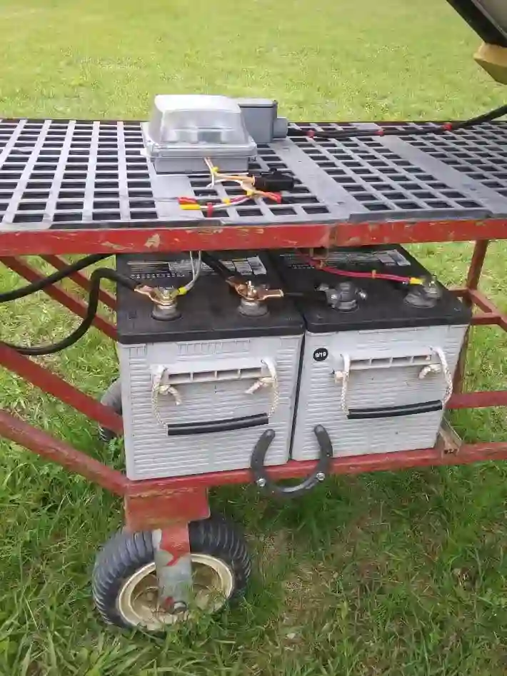 large scale solar power station on a portable cart
